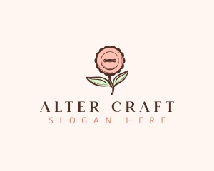 Sewing Button Flower logo design