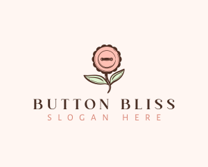 Sewing Button Flower logo design