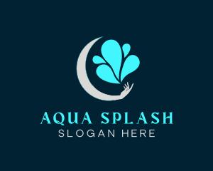 Splash Moon Hand logo