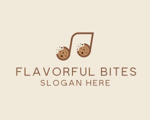 Cookie Bite Musical Note logo design