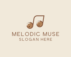 Cookie Bite Musical Note logo design