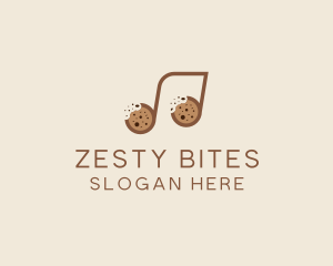 Cookie Bite Musical Note logo design