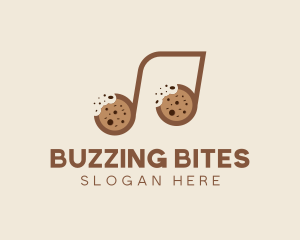 Cookie Bite Musical Note logo