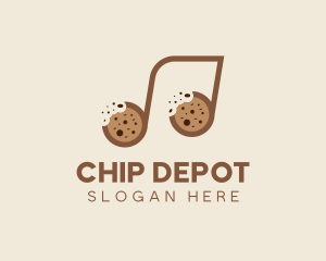 Cookie Bite Musical Note logo