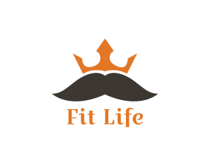 King Crown Mustache Logo