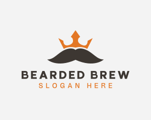 Beard Crown Mustache logo design