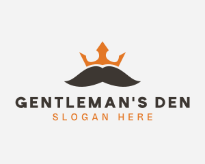 Beard Crown Mustache logo design