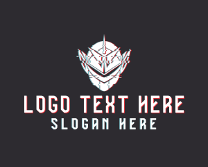 Futuristic Helmet Glitch logo