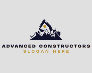 Mountain Excavator Quarry logo design