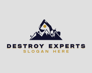 Mountain Excavator Quarry logo design