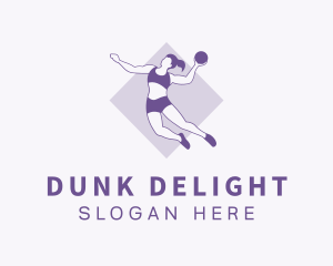 Violet Basketball Dunk logo design