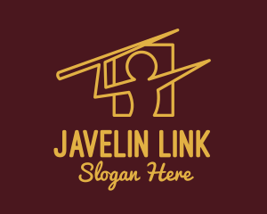 Javelin Man Line Art logo