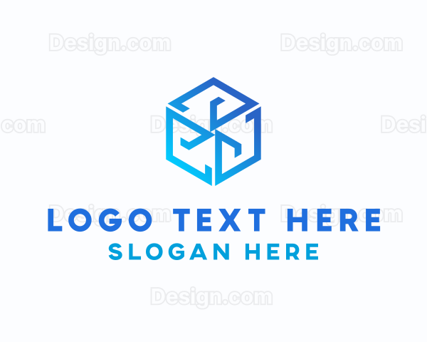 Digital Tech Cube Hexagon Logo