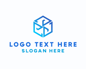 Digital Tech Cube Hexagon Logo