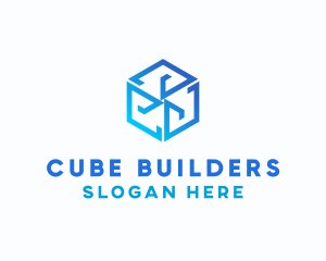 Digital Tech Cube Hexagon logo design