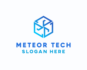 Digital Tech Cube Hexagon logo design