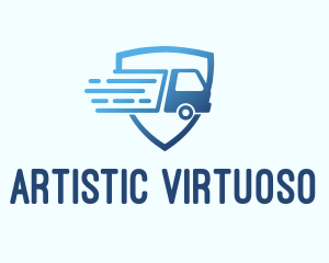 Blue Logistics Truck logo design