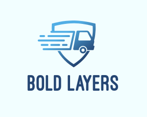 Blue Logistics Truck logo design