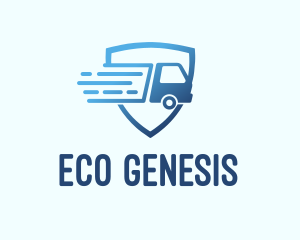 Blue Logistics Truck logo design