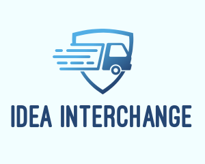 Blue Logistics Truck logo design