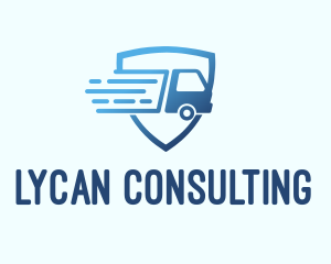 Blue Logistics Truck logo design