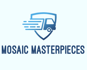 Blue Logistics Truck logo design