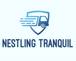 Blue Logistics Truck logo design