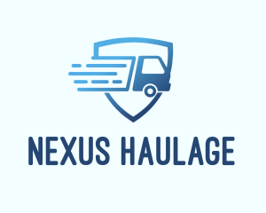 Blue Logistics Truck logo design