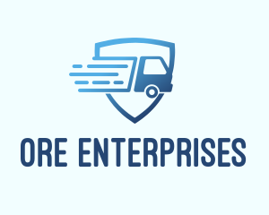 Blue Logistics Truck logo design