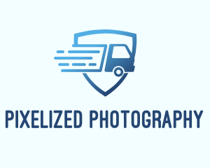 Blue Logistics Truck logo design