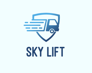 Blue Logistics Truck logo design