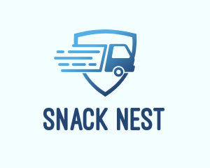 Blue Logistics Truck logo design