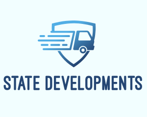 Blue Logistics Truck logo design