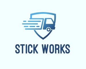 Blue Logistics Truck logo design