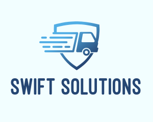 Blue Logistics Truck logo design