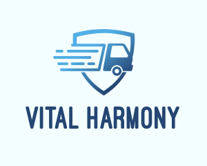 Blue Logistics Truck logo design