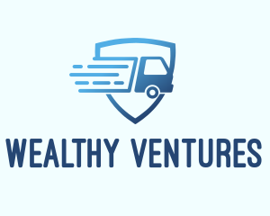 Blue Logistics Truck logo design