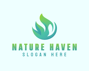 Natural Leaf Flame logo design