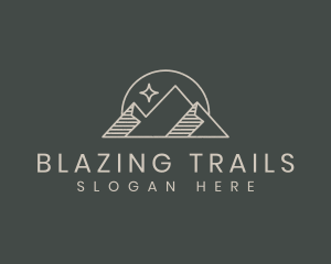 Mountain Hiking Star logo design