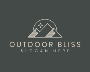 Mountain Hiking Star logo design