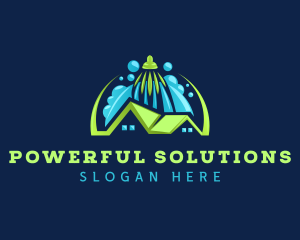 Roof Shower Bubble Clean logo design