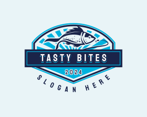 Fishing Hook Seafood Logo