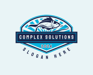 Fishing Hook Seafood logo design