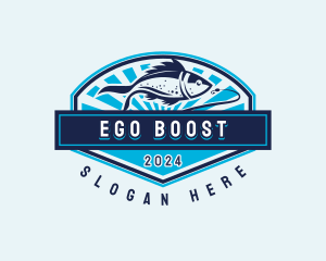 Fishing Hook Seafood logo design