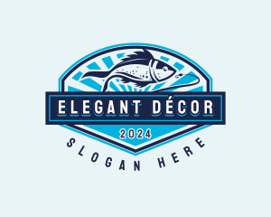 Fishing Hook Seafood logo design