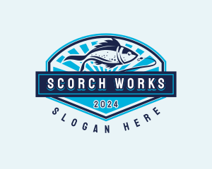 Fishing Hook Seafood logo design