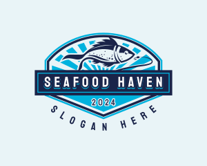 Fishing Hook Seafood logo design