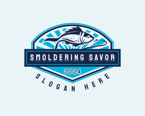 Fishing Hook Seafood logo design