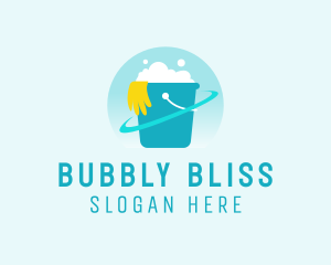 Cleaning Bucket Glove logo design