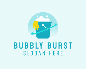 Cleaning Bucket Glove logo design